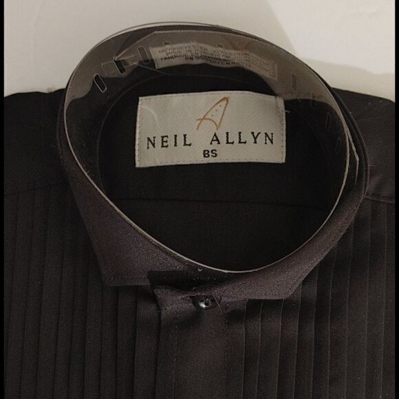 BOYS BLACK NEIL ALLYN TUXEDO SHIRT SMALL - Picture 3 of 3